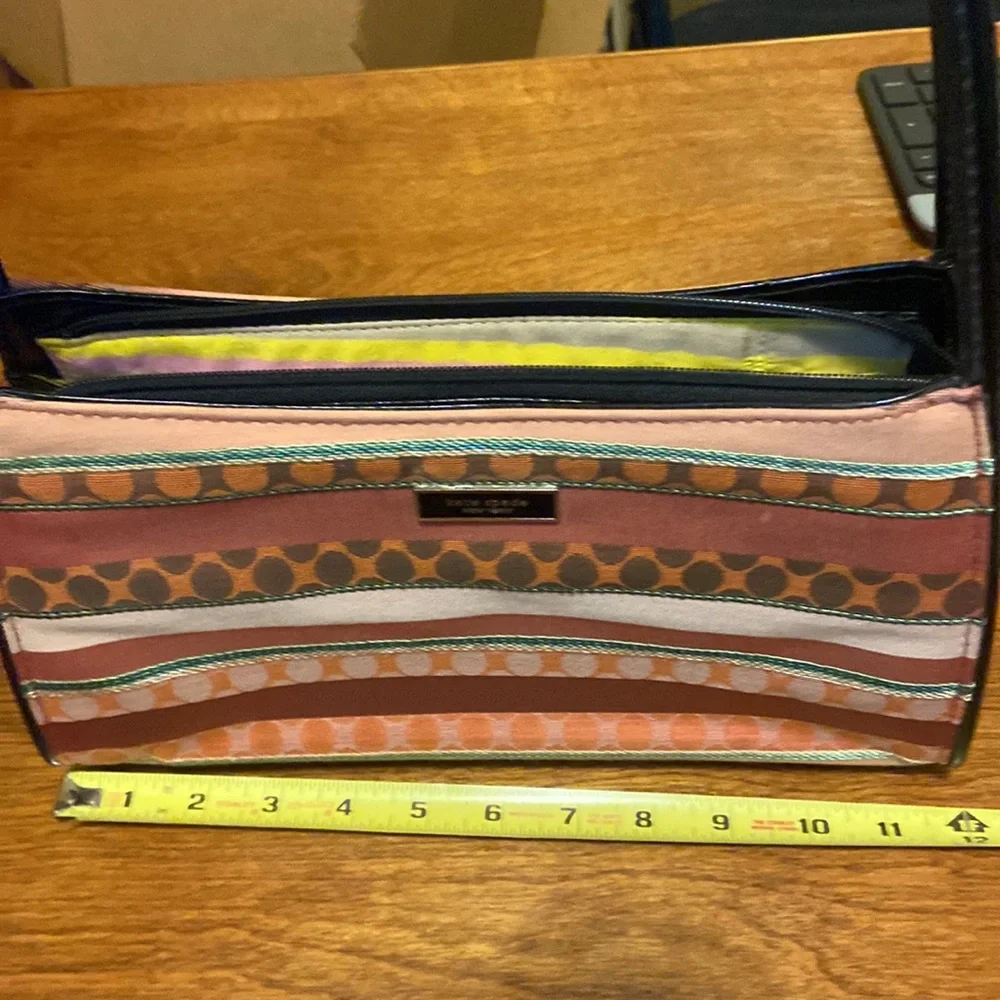 Vintage Kate Spade leather & clothe shoulder purse clutch bag